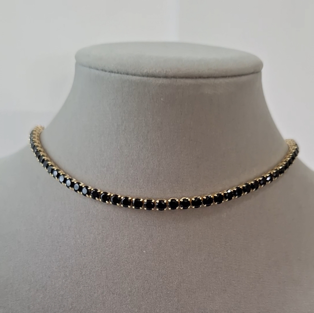 Black Onyx Tennis Necklace